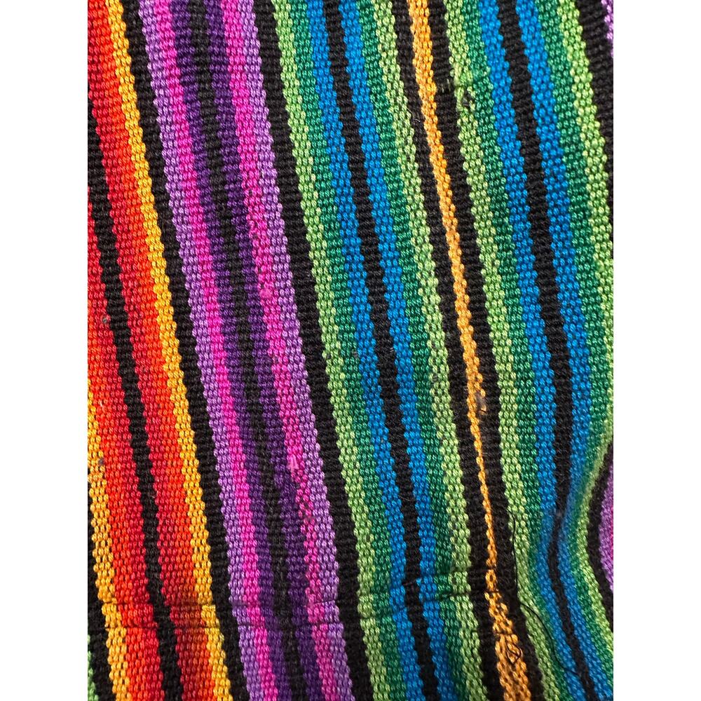 Vintage 1980’s Carolene De Mesilla Woven Striped Fringe Kimono Poncho Jacket - Picture 6 of 9